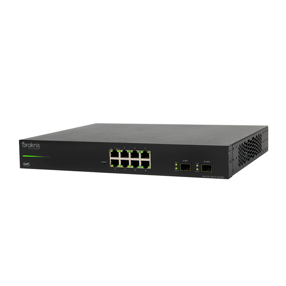 Araknis - AN-210-SW-F-8-POE  |  Switch - with Partial PoE+| 8 + 2 Front Ports
